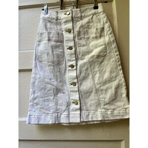 Lesley Evers Pencil Skirt XS Alison White Coastal Nautical Summer Resort Island